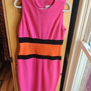 Pink and Orange Colorblock Dress